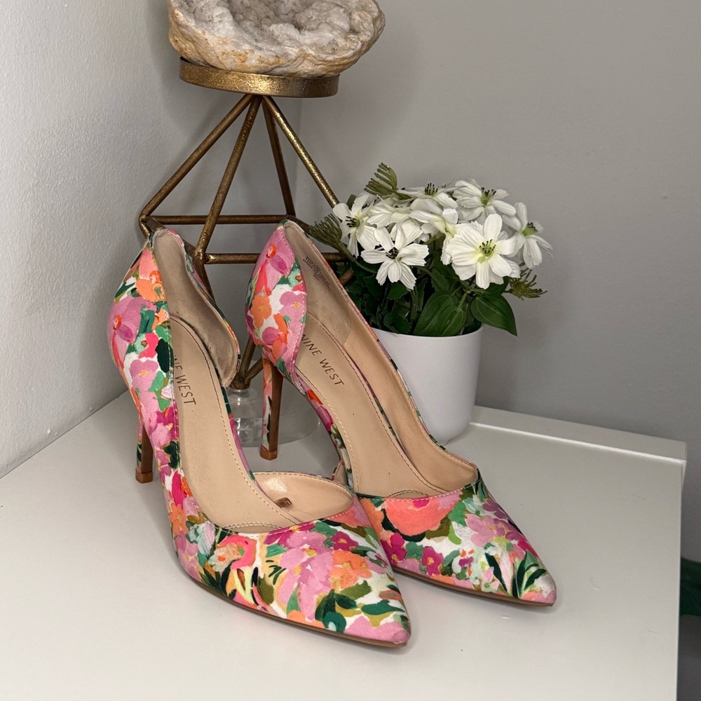 Nine West Multicolor Floral Heels